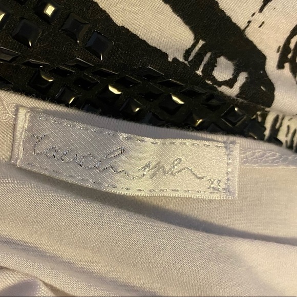 Touch Me Black White Retro 80s Girl Sunglasses Sleeveless Long Tank Top - Picture 5 of 5